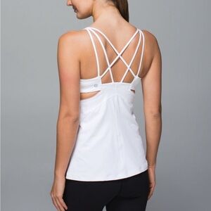 Lululemon Exquisite Tank II in l White Size 4 with Size Dot